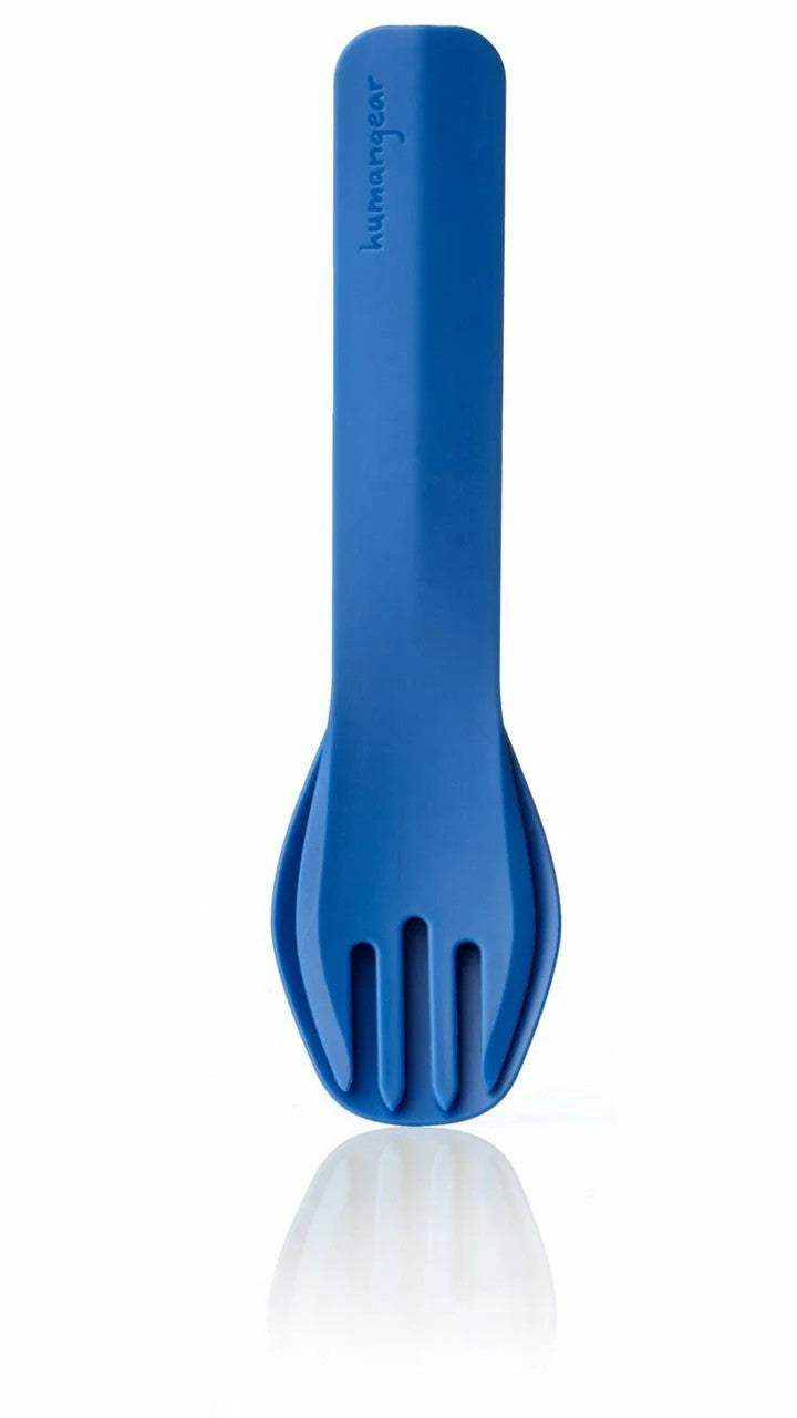Humangear GoBites Duo Spoon/Fork Combo Utensil Blue - Sturdy BPA-Free Nylon