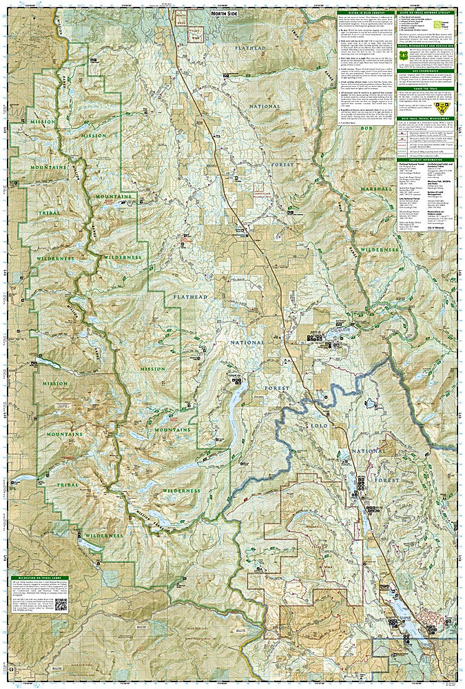 Missoula Mission Mountains MT Waterproof Topo Map Hiking Camping Trail #724