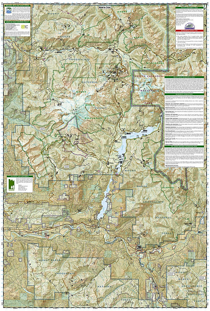 Mount Baker Boulder River WA Waterproof Topo Map Hiking Camping Trail #826