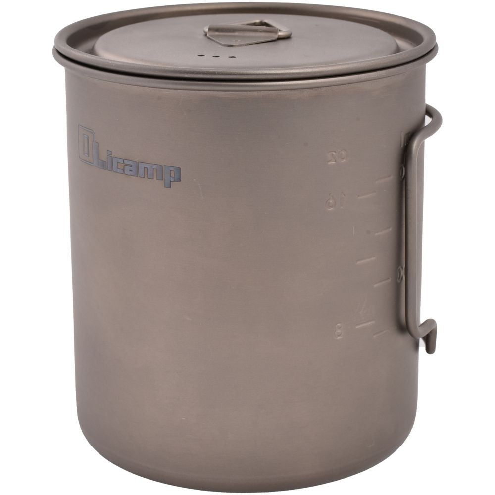 Olicamp Space Saver Ultralight Titanium 750ml Mug w/Folding Handles, Lid, & Bag