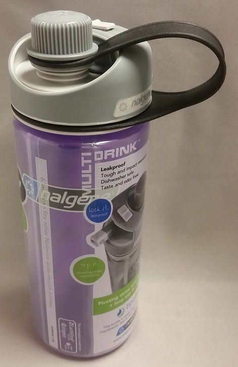 Nalgene Multidrink Sustain 20oz Purple Bottle w/Gray Cap BPA-Free