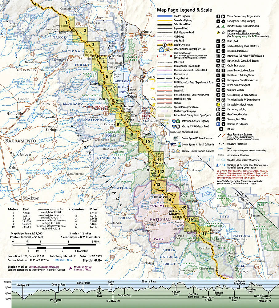 PCT California, Sierra Nevada North: Map #1008