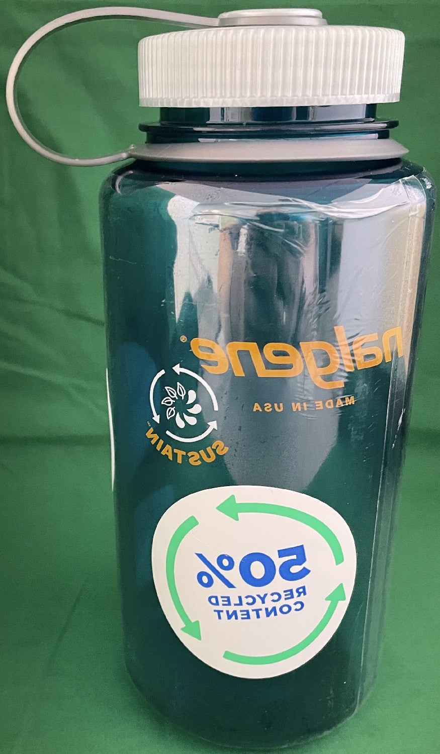 Nalgene Sustain Tritan BPA-Free Water Bottle – Wide Mouth, 32 oz, Trout Green