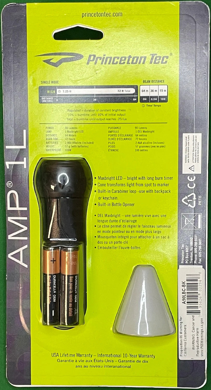 Princeton Tec Amp 1L Light w/Cone A90LBC-BK