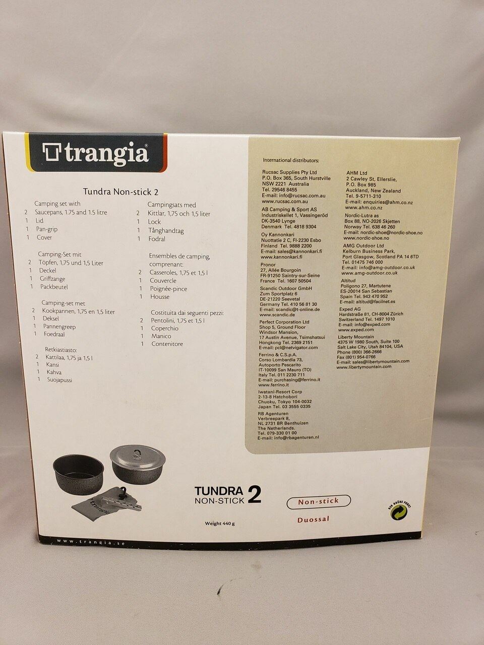Trangia Tundra 2 Non-Stick Camping Cook Set – Saucepans, Lid, Pot Lifter, Sack