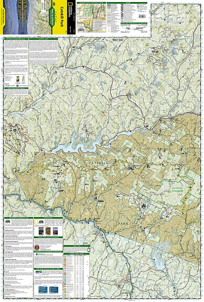 Catskill Park NY Waterproof Topographic Map Hiking Camping Trail Guide #755