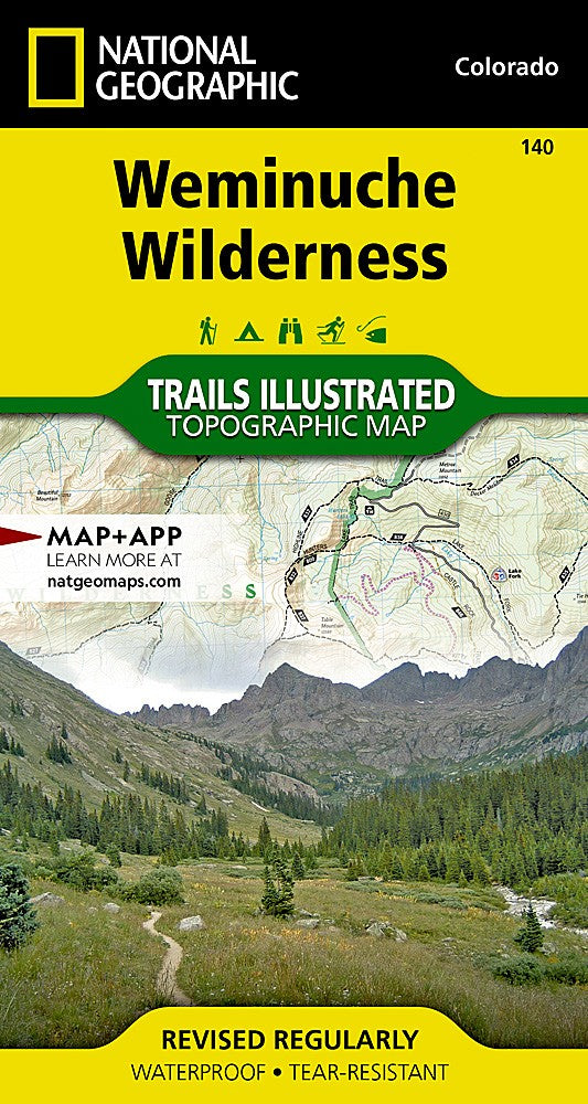 Weminuche Wilderness CO Waterproof Topographic Map Hiking Camping Trail #140