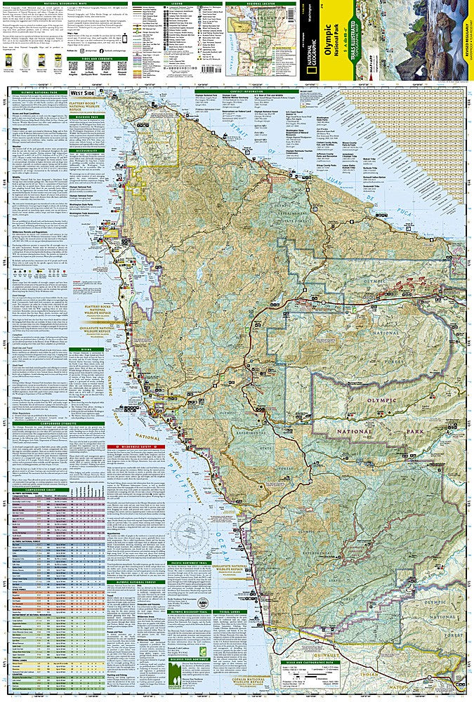 Olympic National Park WA Waterproof Topographic Map Hiking Camping Trail #216