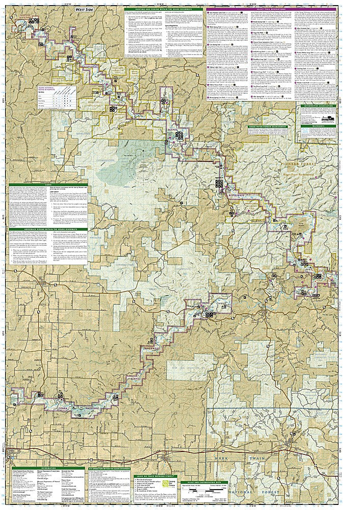 Ozark National Scenic Riverways MO Waterproof Map Hiking Camping Canoeing #260