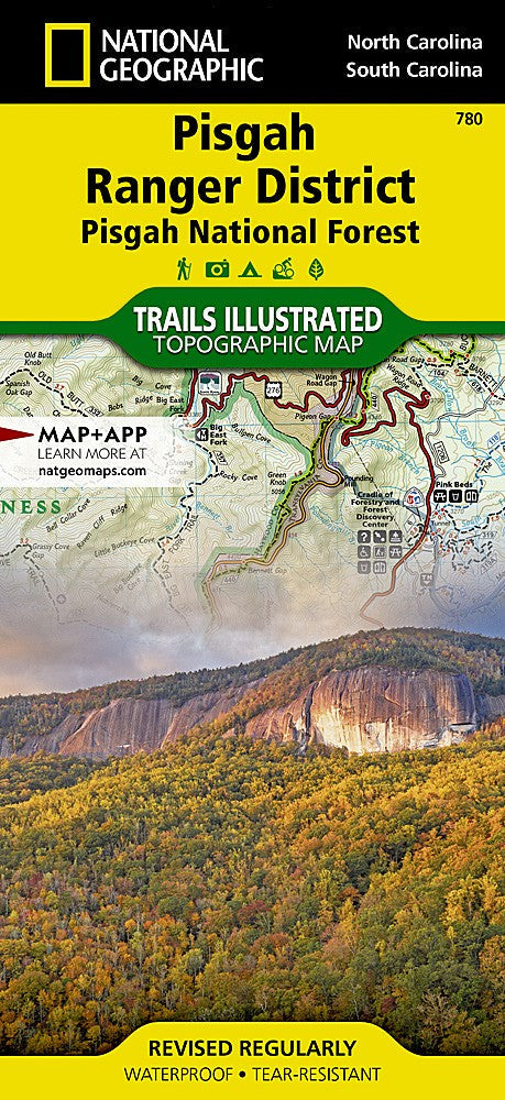 Pisgah National Forest NC Waterproof Topo Map Hiking Camping Trail Guide #780