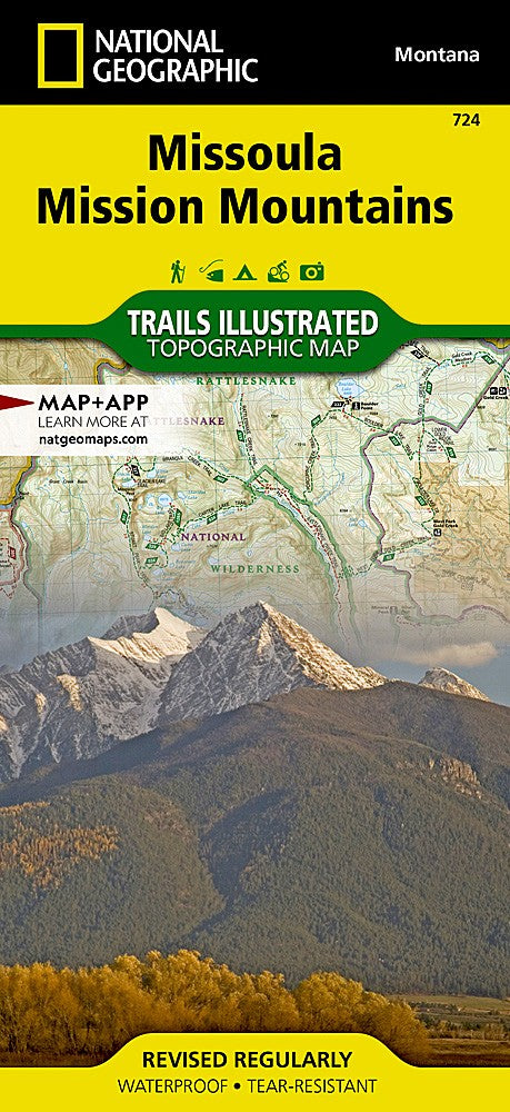 Missoula Mission Mountains MT Waterproof Topo Map Hiking Camping Trail #724