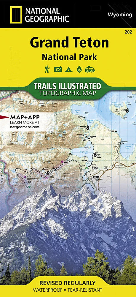 Grand Teton National Park WY Waterproof Topo Map Hiking Camping Trail #202