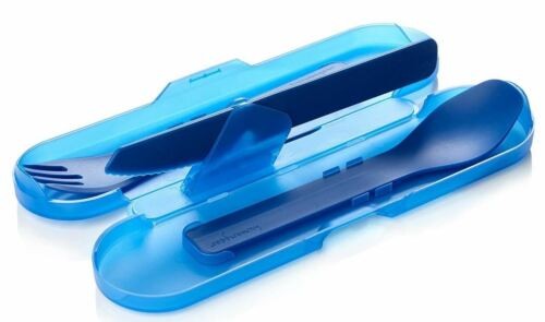 Humangear GoBites Trio Spoon/Fork/Knife/Pick w/Case Combo Utensil Blue--BPA-Free