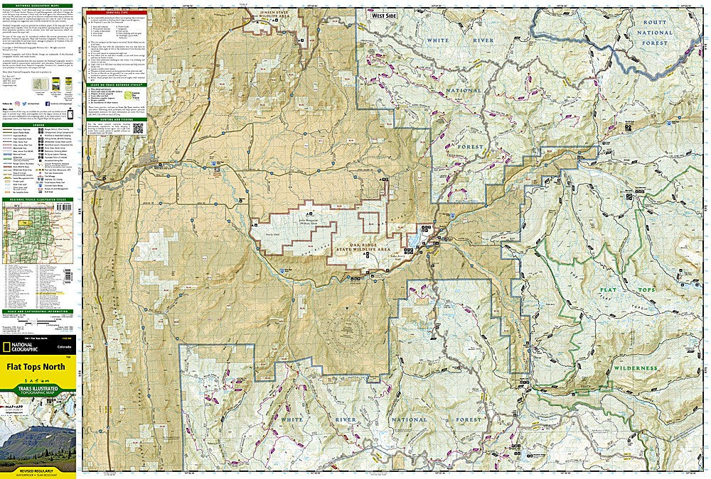 Flat Tops Wilderness North CO Waterproof Topo Map Hiking Camping Trail #150