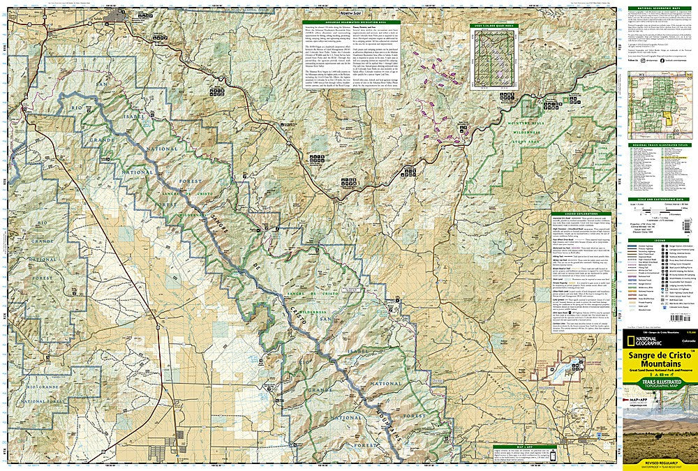 Sangre de Cristo Great Sand Dunes CO Waterproof Topo Map Hiking Camping #138