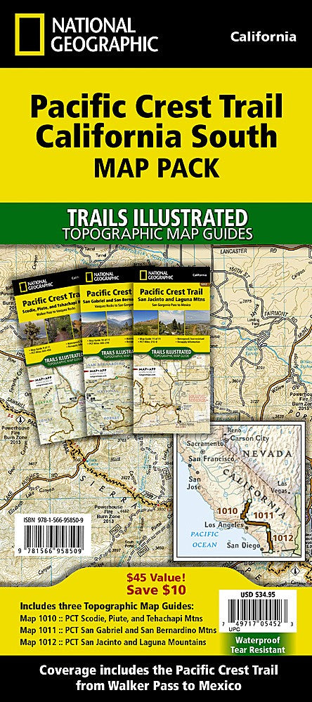 Pacific Crest Trail California South Waterproof Map Bundle Hiking Backpacking