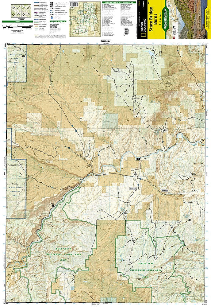 State Bridge Burns CO Waterproof Topographic Map Hiking Camping Trail #120