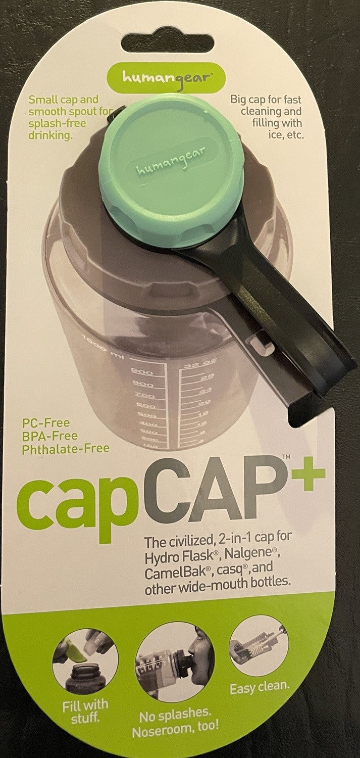 Human Gear CapCAP+ Narrow & Wide Mouth Bottle Cap Nalgene CamelBak Mint Green