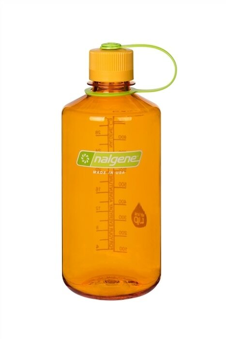 Nalgene Narrow Mouth 32oz Loop Top Water Bottle Clementine w/Orange Lid BPA Free