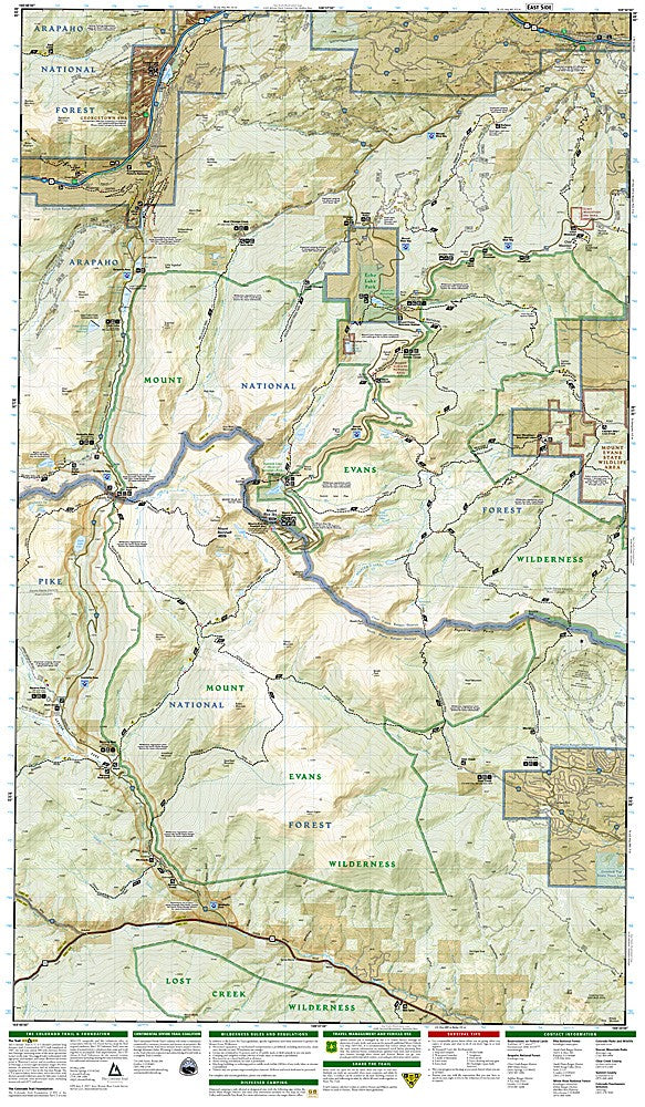 Idaho Springs Loveland Pass CO Waterproof Topo Map Hiking Camping Trail #104
