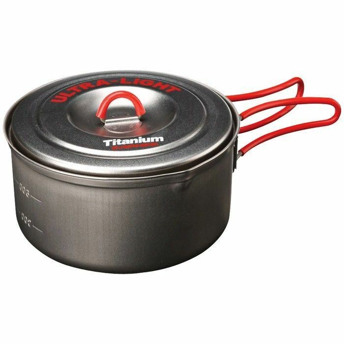 Evernew Titanium Ti UL Pot Set 600ml & 900ml w/Lids & Insulated Handles ECA535