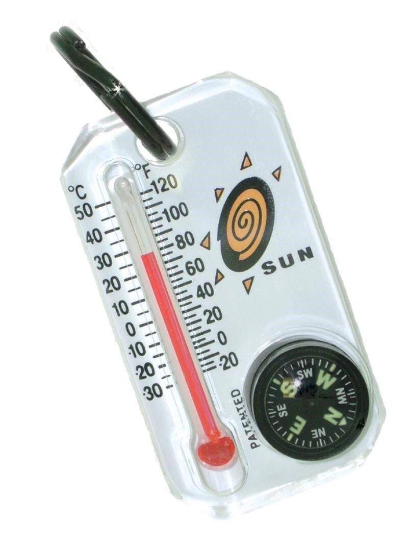 NEW Sun Therm-O-Compass Thermometer Compass Zipper-Pull Temperature Hunting 802
