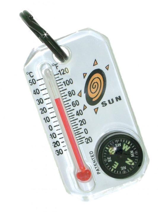 NEW Sun Therm-O-Compass Thermometer Compass Zipper-Pull Temperature Hunting 802