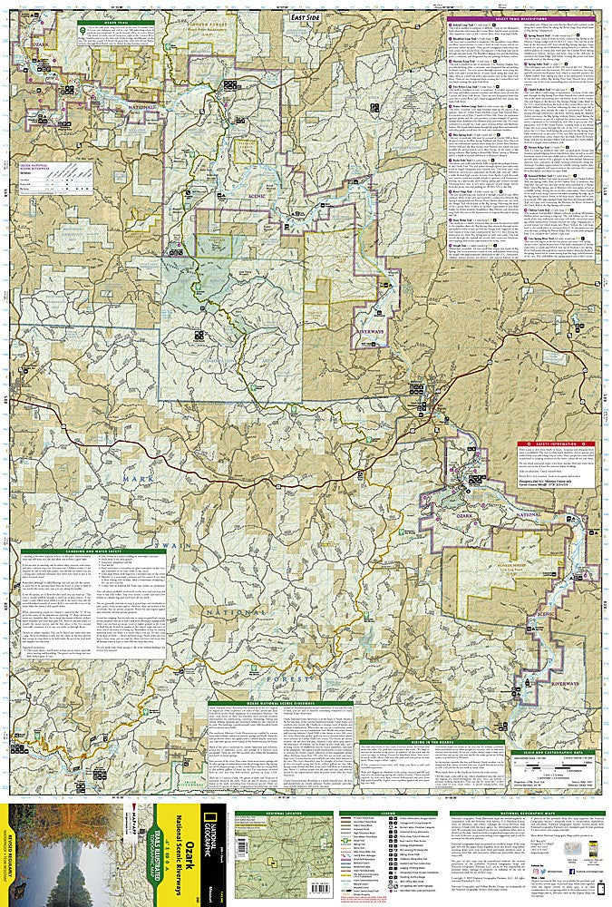 Ozark National Scenic Riverways MO Waterproof Map Hiking Camping Canoeing #260
