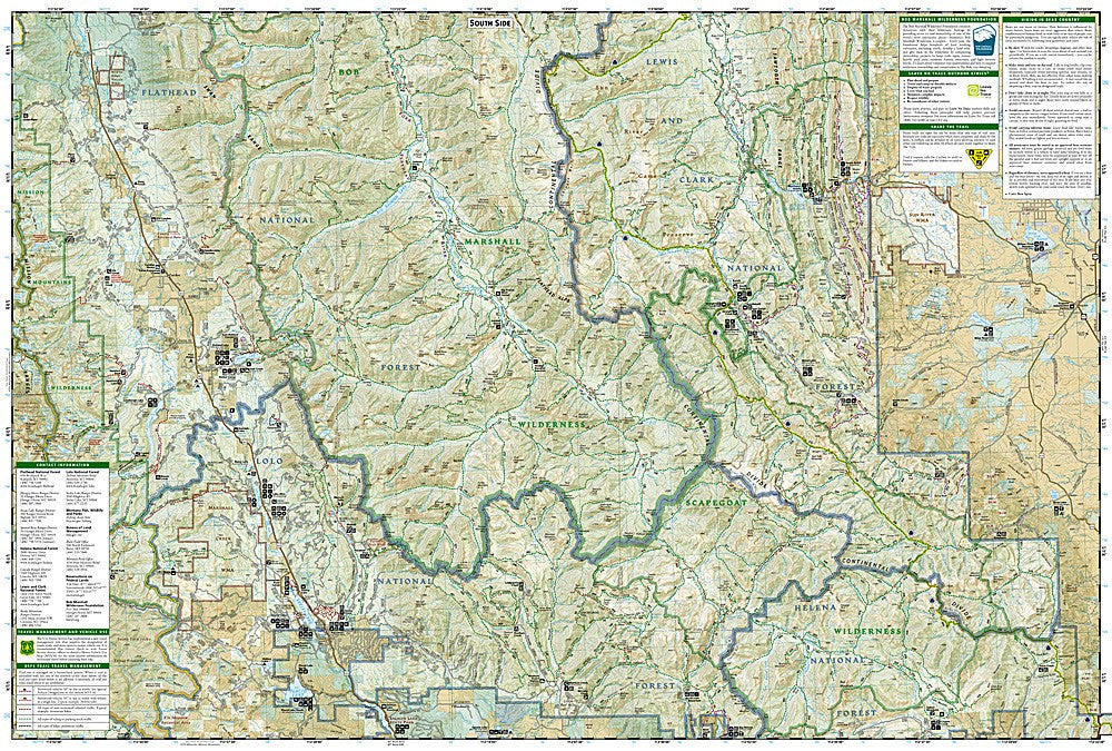 Bob Marshall Wilderness MT Waterproof Topographic Map Hiking Backpacking #725