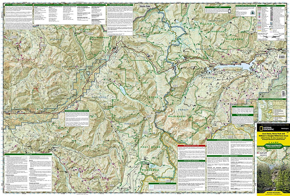 Goat Rocks Norse Peak WA Waterproof Topo Map Hiking Camping Trail #823