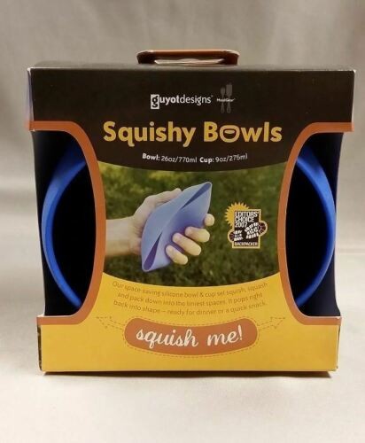 Guyot Designs Squishy Bowls 9oz Cup & 26oz Bowl Ultralight Nesting Set Blue