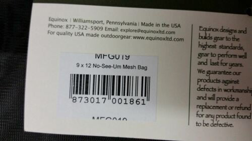 NEW Equinox No-See-Um Mesh Storage Ditty Bag 9"x12" Stuff Sack w/Cordlock