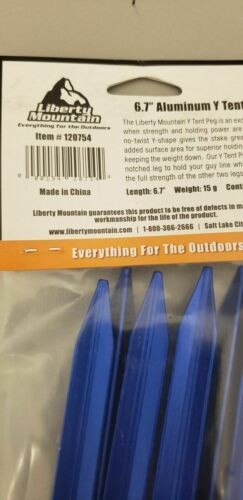 Liberty Mountain Purple Anodized Aluminum 6.7" Y Tent Pegs / Stakes 6-Pack