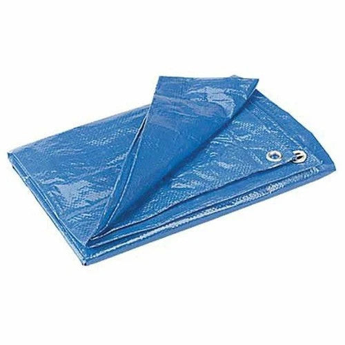 Kotap 10' x 12' UV Resistant Waterproof Blue Poly Tarp w/Grommets &amp; Rope Hem