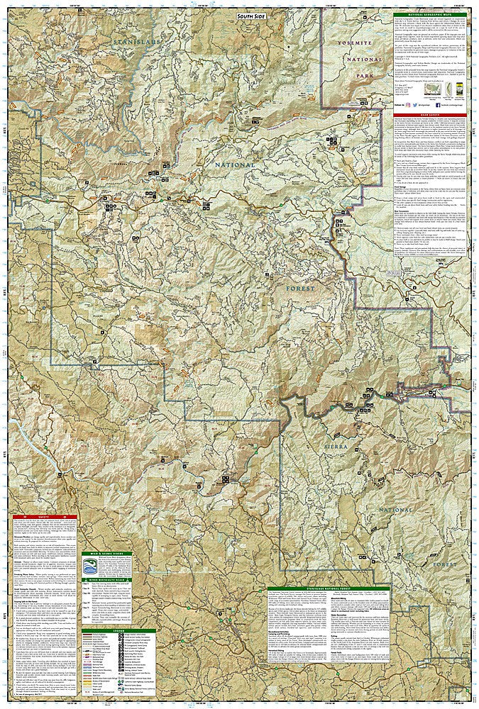 Stanislaus National Forest CA Waterproof Map Bundle Pack Hiking Camping