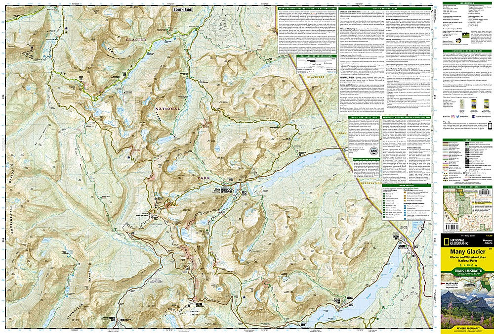 Glacier Waterton Lakes National Park MT Waterproof Map Bundle Hiking Camping
