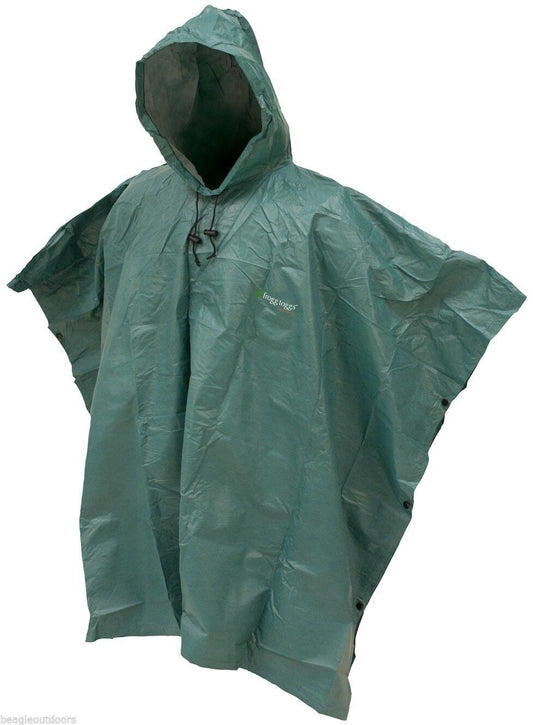 NEW Frogg Toggs Ultra-Lite2 Breathable Rain Poncho w/Side-Snaps & Hood FTP1714