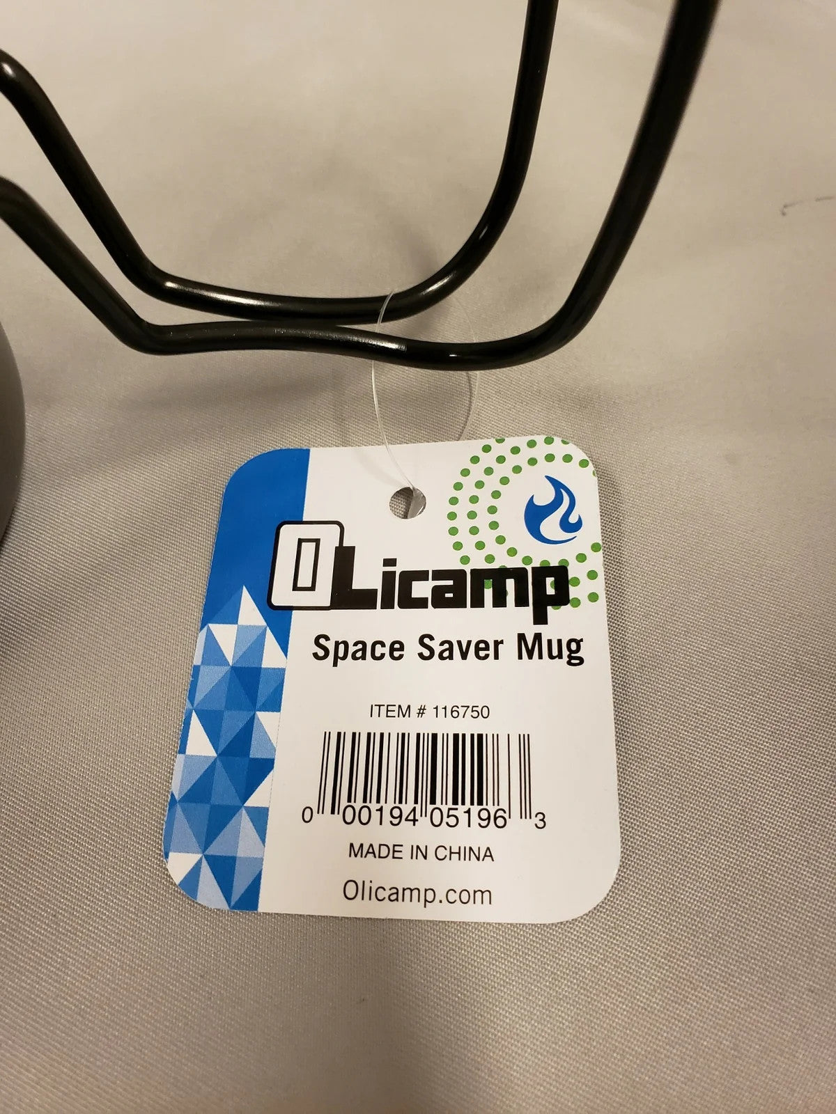 Olicamp Space Saver Mug Ha Aluminum Travel Cup 24 Fl Oz W/Black Folding Handles