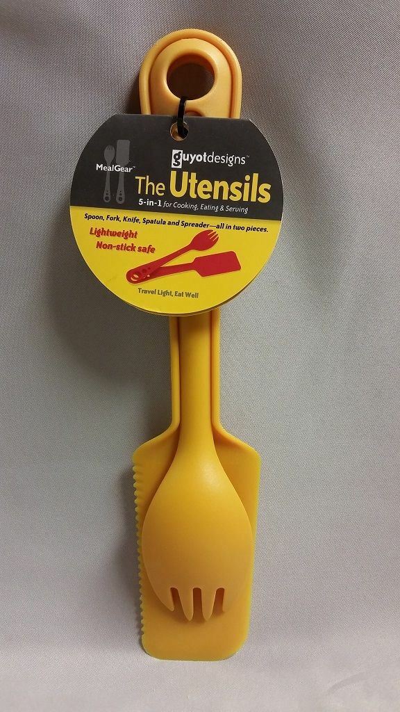 Guyot Designs Mealgear Utensils 5-In-1 Spoon-Fork-Knife-Spatula-Spreader Yellow