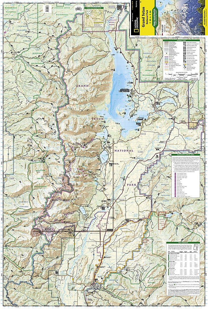 Grand Teton National Park WY Waterproof Topo Map Hiking Camping Trail #202
