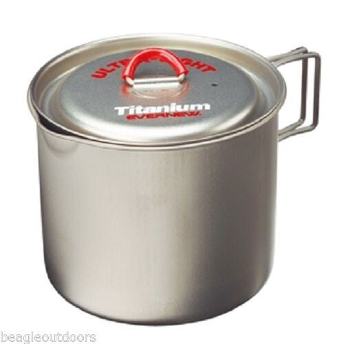 Evernew Titanium Ti Ultralight Mug Pot 900 950ml w/Pour Spout/Lid/Handles ECA539