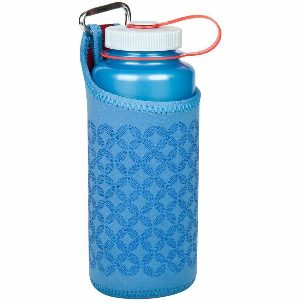 Nalgene Insulated Neoprene 32oz Bottle Sleeve/Carrier Blue w/Loop & Carabiner