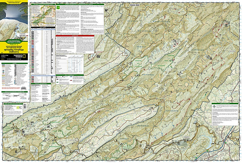Covington Alleghany Highlands VA Waterproof Topo Map Hiking Camping Trail #788