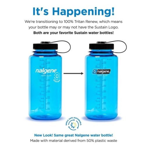 Nalgene Wide Mouth Sustain 32 oz Bottle Purple w/Black Cap
