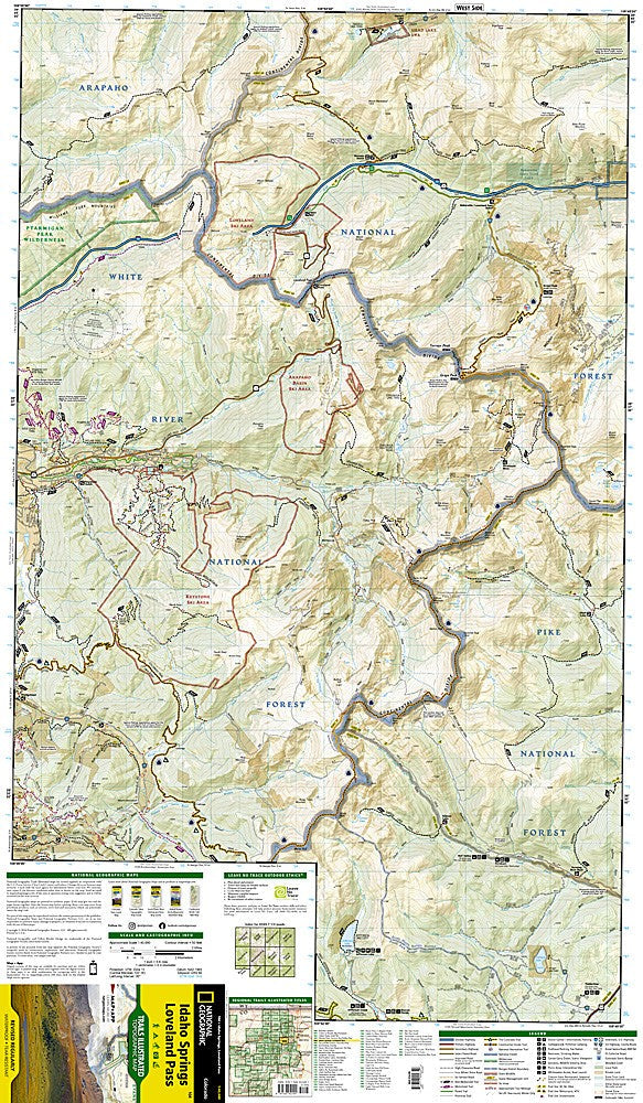 Idaho Springs Loveland Pass CO Waterproof Topo Map Hiking Camping Trail #104