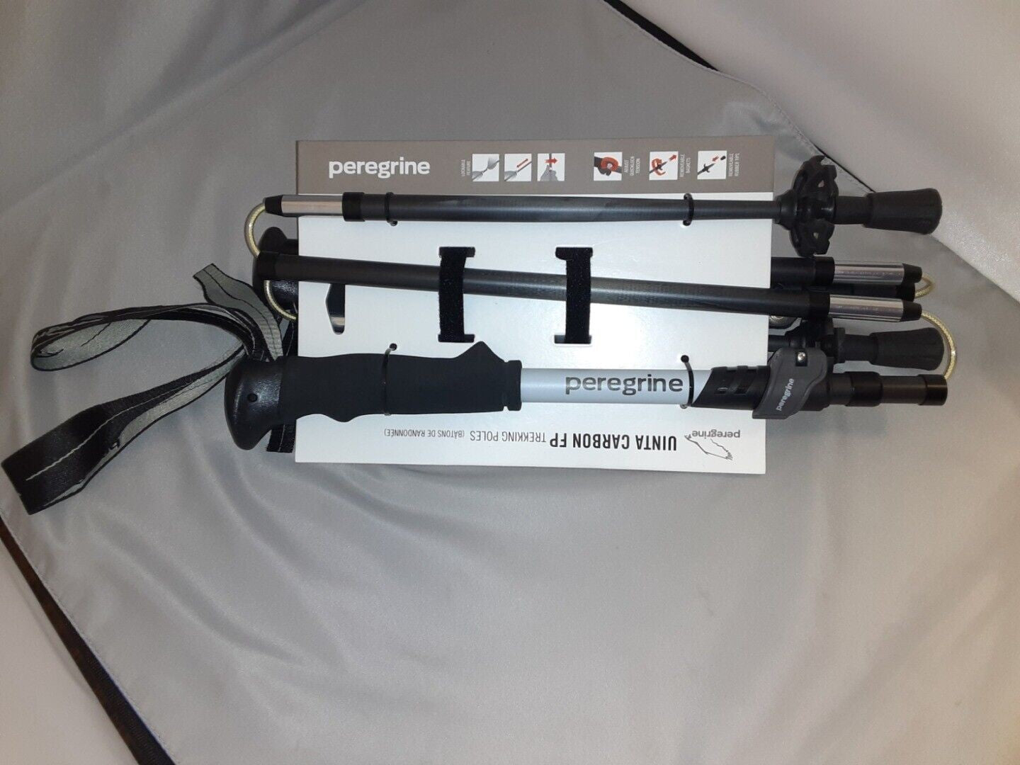 Peregrine Uinta Carbon FP Folding Trekking Poles 1-Pair w/Ergo Grip & Baskets