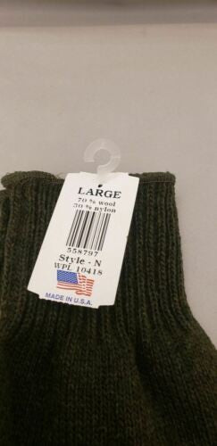 Newberry Knitting Wool/Nylon Blend Liner Gloves Pair Size L Green Glove
