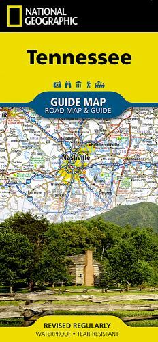 Tennessee TN Road Map Travel Guide Waterproof Topographic Camping Hiking Outdoor