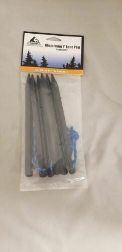 Liberty Mountain Black Anodized Aluminum 6.7" Y Tent Pegs / Stakes 6-Pack