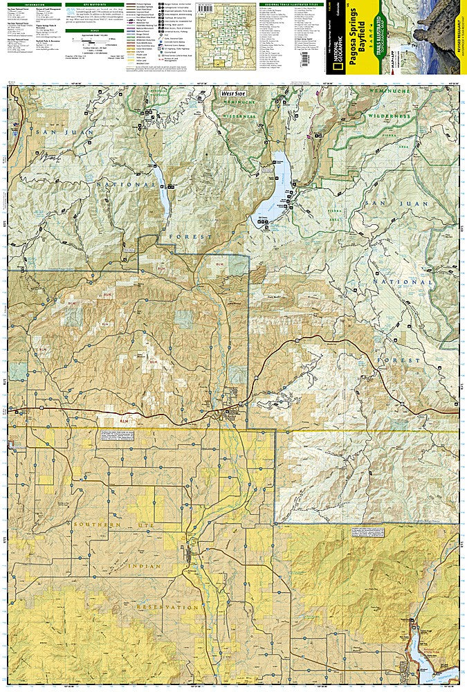 Pagosa Springs Bayfield CO Waterproof Topographic Map Hiking Camping #145